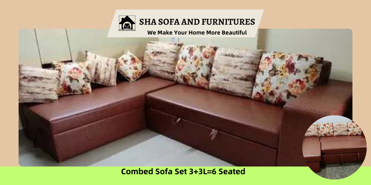 Combed Sofa Set 3+3=6 Seated